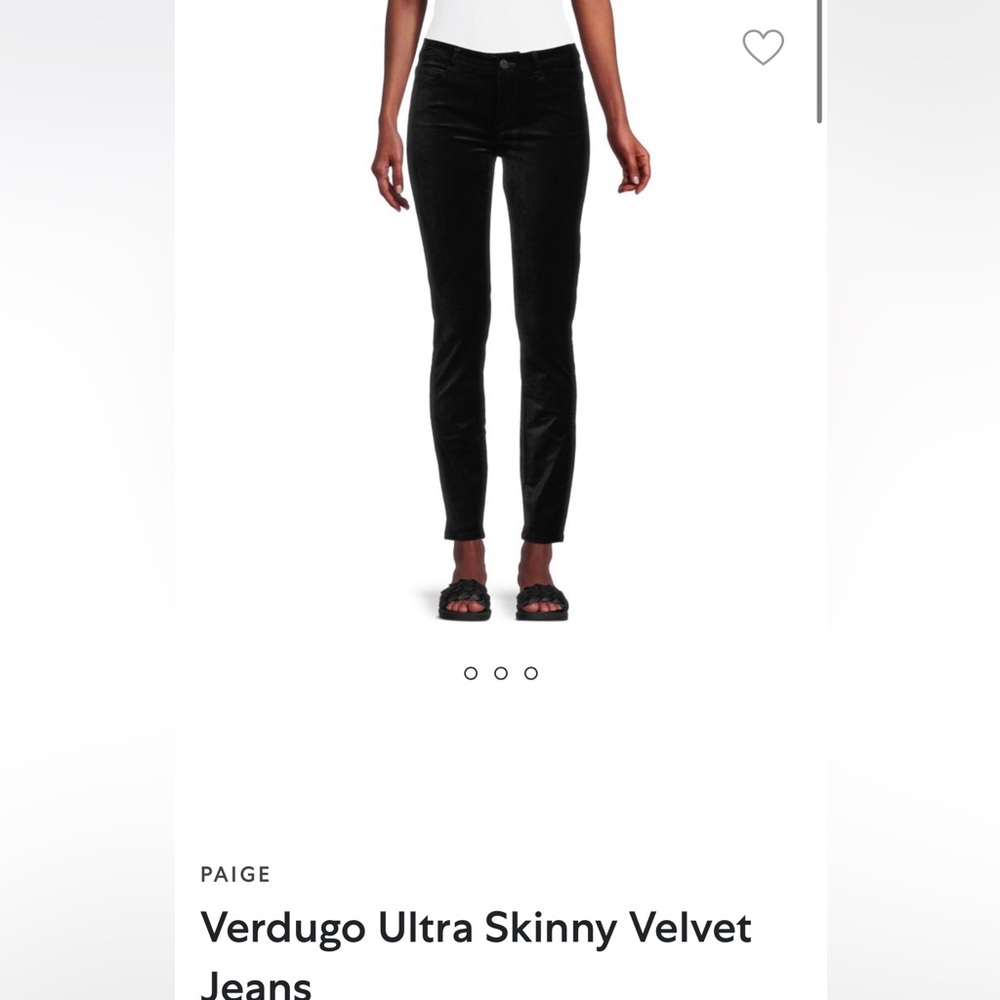 Paige jean black velvet jean